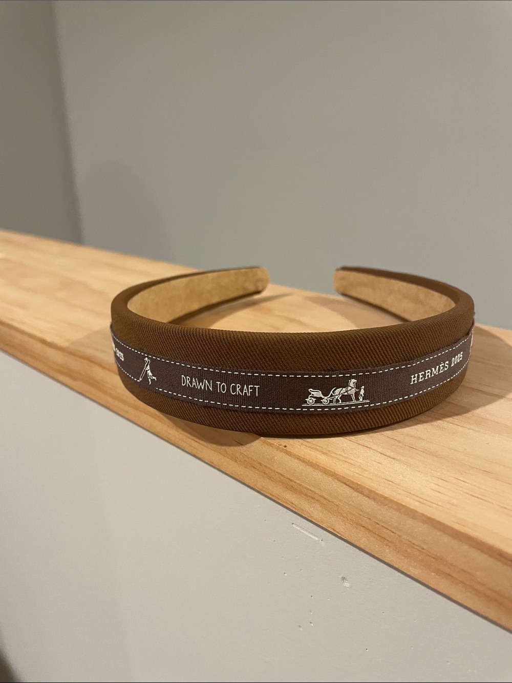 UPCYCLED - headband using AUTHENTIC Hermes ribbon